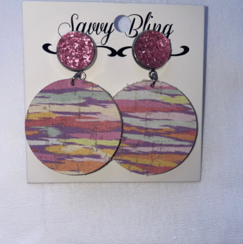 Pink Sparkly Dangle Earrings